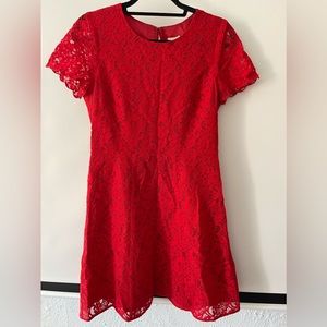 J. Crew red lace dress sz 4
